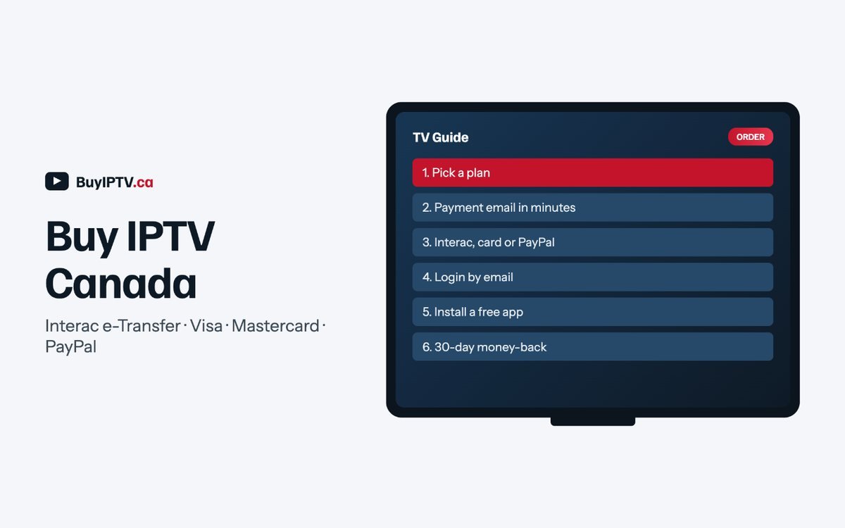 Buy IPTV Canada: the order steps from plan to login