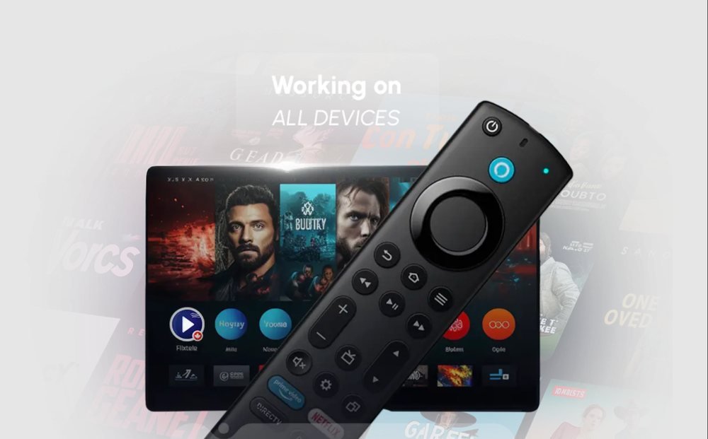 IPTV Canada on an Amazon Firestick, controlled with the standard Fire TV remote