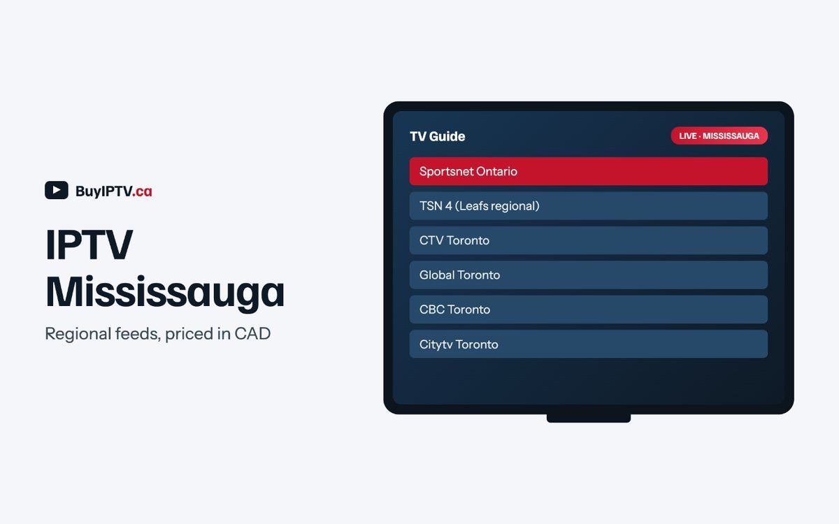 IPTV Mississauga: TV guide with the regional feeds included in the subscription
