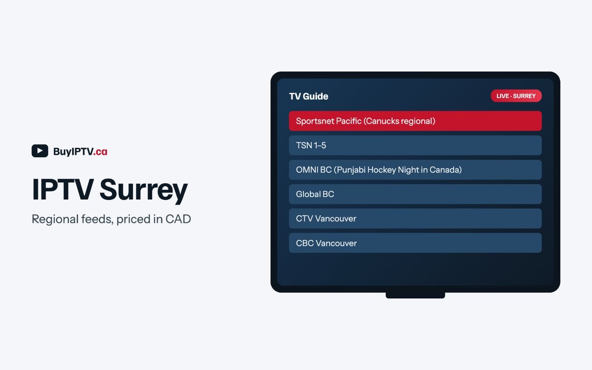 IPTV Surrey: TV guide with the regional feeds included in the subscription