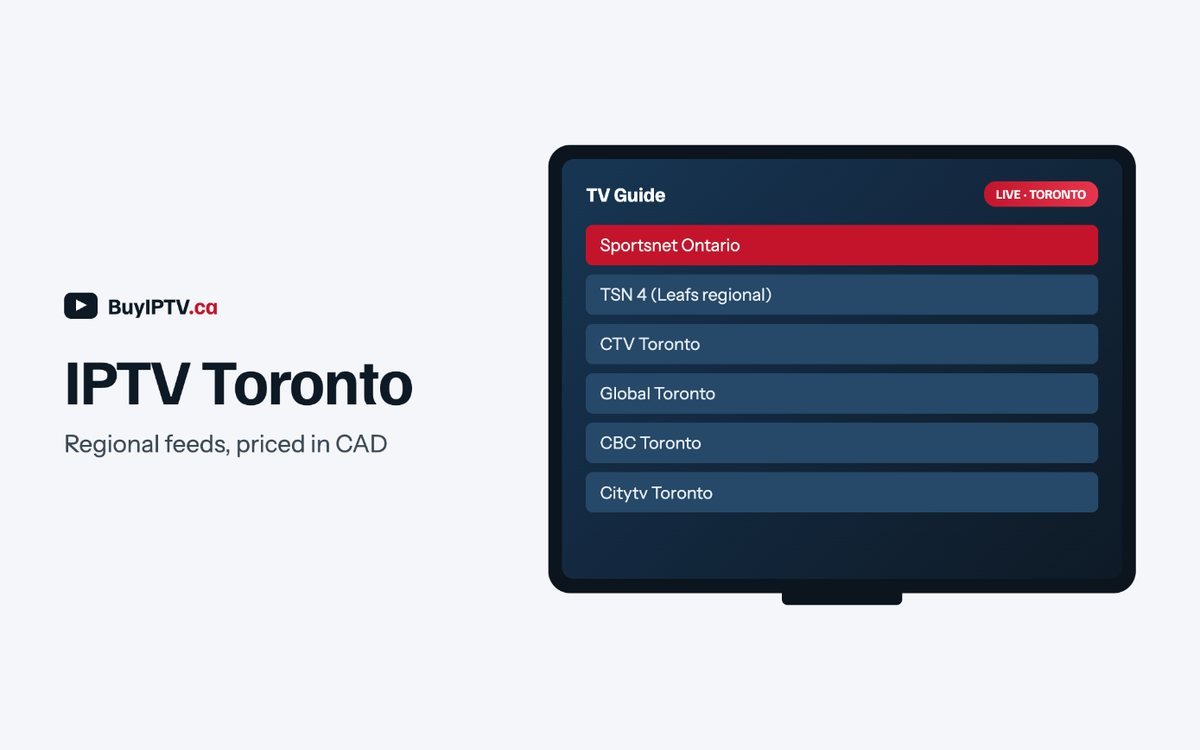 IPTV Toronto: TV guide with the regional feeds included in the subscription