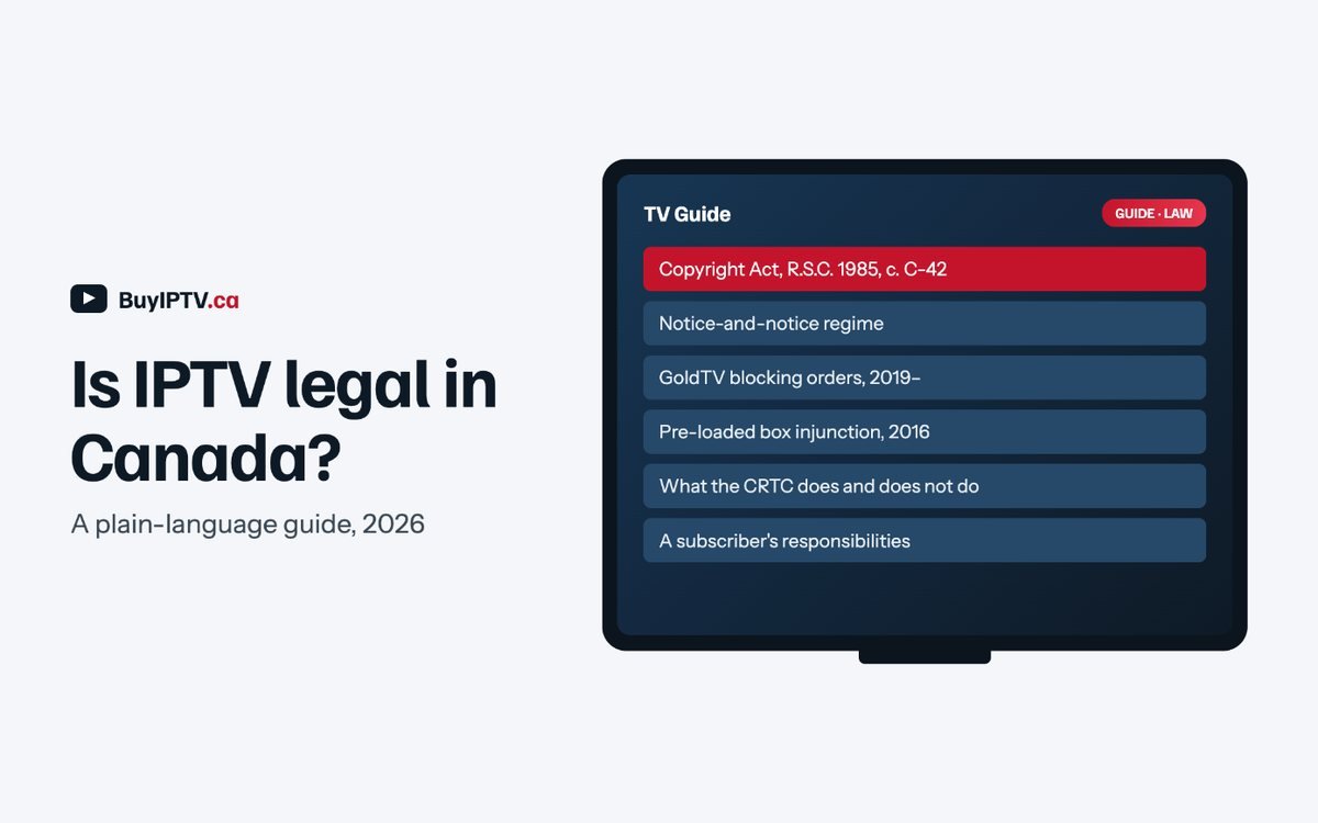 Is IPTV legal in Canada? The Copyright Act, notice-and-notice, blocking orders and the CRTC, explained